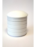 Set de cinco platitos de cerámica con tapa para pintura