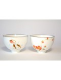 Set of hand painted oriental teacups