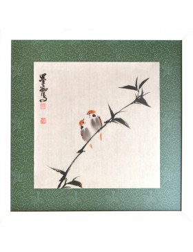 Pájaros y bambú