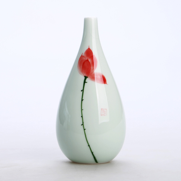 Oriental hand painted mini ceramic flower vase 08